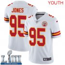 Youth Kansas City Chiefs #95 Chris Jones White Super Bowl LIII Jersey