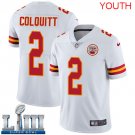 Youth Kansas City Chiefs #2 Dustin Colquitt White Super Bowl LIII Jersey