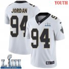 #94 New Orleans Saints Cameron Jordan Youth Road White Super Bowl LIII Jersey