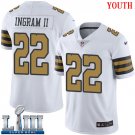 #22 New Orleans Saints Mark Ingram Youth White Super Bowl LIII Jersey Rush