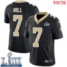 #7 New Orleans Saints Taysom Hill Youth Home Black Super Bowl LIII Jersey