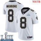 #8 New Orleans Saints Archie Manning Youth Road White Super Bowl LIII Jersey
