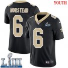 #6 New Orleans Saints Thomas Morstead Youth Home Black Super Bowl LIII Jersey