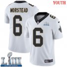 #6 New Orleans Saints Thomas Morstead Youth Road White Super Bowl LIII Jersey