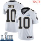 #10 New Orleans Saints Tre'Quan Smith Youth Road White Super Bowl LIII Jersey
