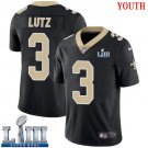 #3 New Orleans Saints Wil Lutz Youth Home Black Super Bowl LIII Jersey