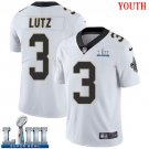 #3 New Orleans Saints Wil Lutz Youth Road White Super Bowl LIII Jersey