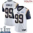 Youth Limited Aaron Donald Los Angeles Rams White Super Bowl LIII Jersey #99 Road