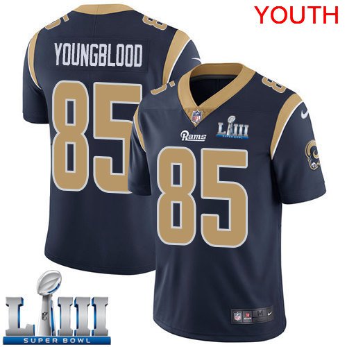 Youth Limited Jack Youngblood Los Angeles Rams Navy Blue Super Bowl LIII Jersey #85 Home