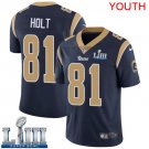 Youth Limited Torry Holt Los Angeles Rams Navy Blue Super Bowl LIII Jersey #81 Home