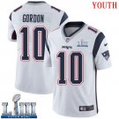 #10 New England Patriots Josh Gordon Youth Road White Super Bowl LIII Jersey