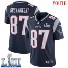 #87 New England Patriots Rob Gronkowski Youth Home Navy Blue Super Bowl LIII Jersey