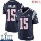 #15 New England Patriots Chris Hogan Youth Home Navy Blue Super Bowl LIII Jersey