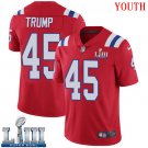 #45 New England Patriots Donald Trump Youth Alternate Red Super Bowl LIII Jersey