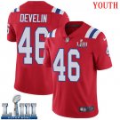#46 New England Patriots James Develin Youth Alternate Red Super Bowl LIII Jersey