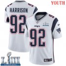 #92 New England Patriots James Harrison Youth Road White Super Bowl LIII Jersey