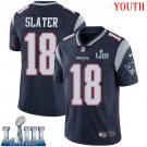 #18 New England Patriots Matthew Slater Youth Home Navy Blue Super Bowl LIII Jersey