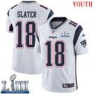#18 New England Patriots Matthew Slater Youth Road White Super Bowl LIII Jersey