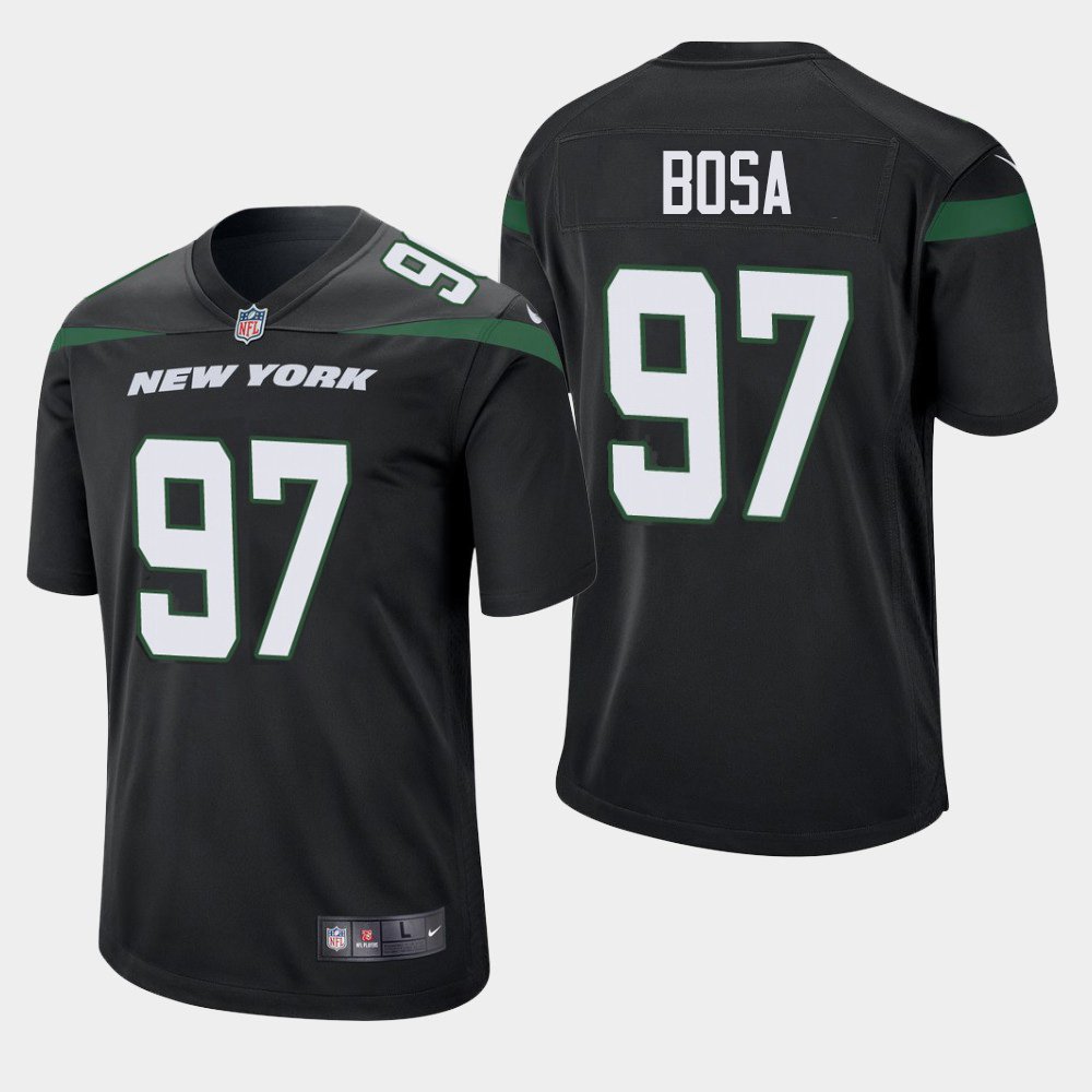 Men's 2019 Draft New York Jets NICK BOSA Stealth Black Jersey