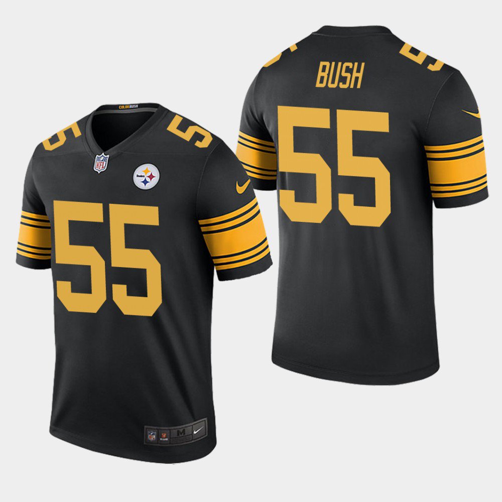 Men's Pittsburgh Steelers #55 Devin Bush Color Rush Legend Jersey - Black