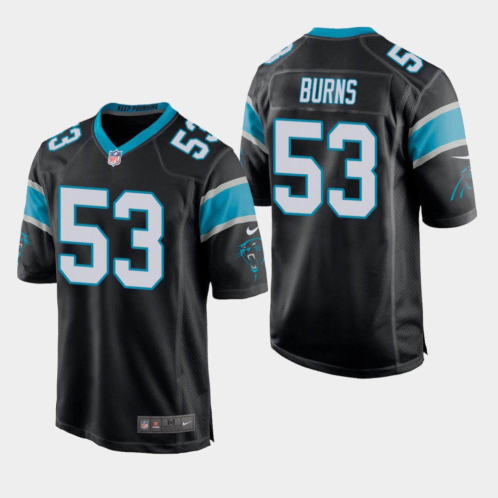 Men's Carolina Panthers #53 Brian Burns Game Jersey - Black