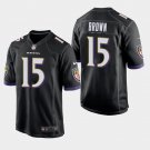 Men's Baltimore Ravens #15 Marquise Brown Game Jersey - Black