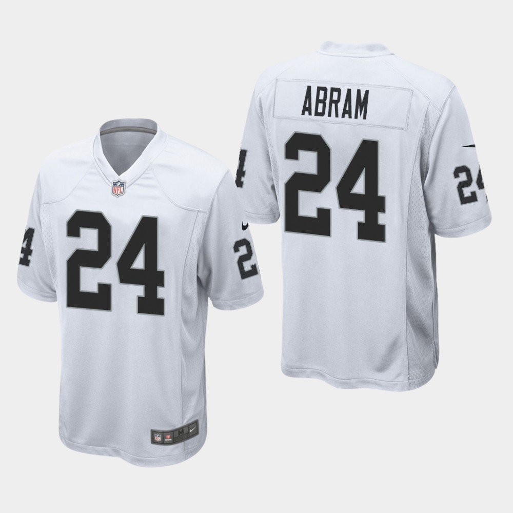 Men's Oakland Raiders #24 Johnathan Abram Game Jersey - White