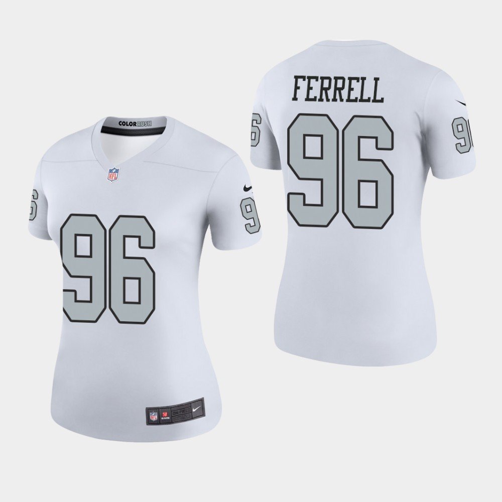 Women's Oakland Raiders #96 Clelin Ferrell Color Rush Legend Jersey - White