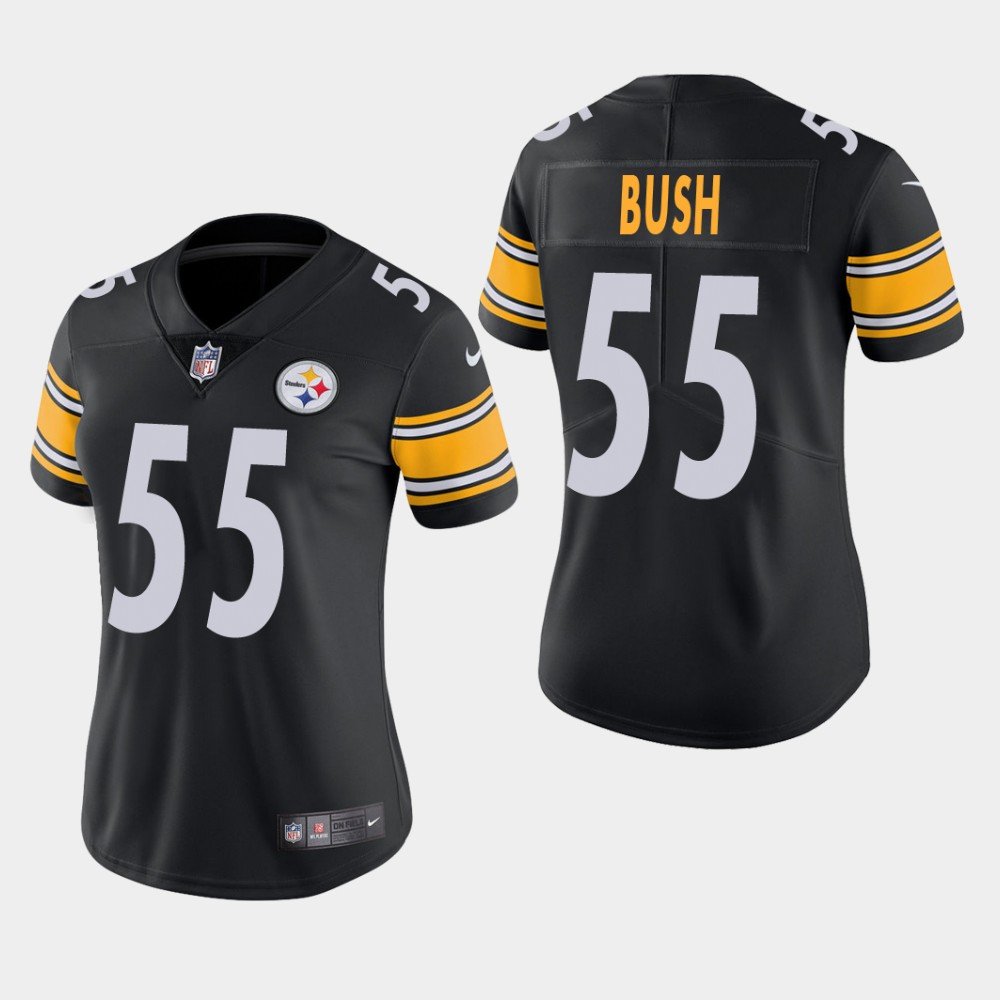 Women's Pittsburgh Steelers #55 Devin Bush Vapor Limited Jersey - Black