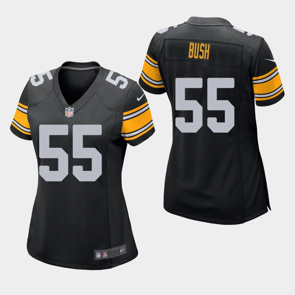Women's Pittsburgh Steelers #55 Devin Bush Game Jersey - Black