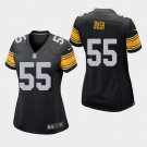 Women's Pittsburgh Steelers #55 Devin Bush Game Jersey - Black