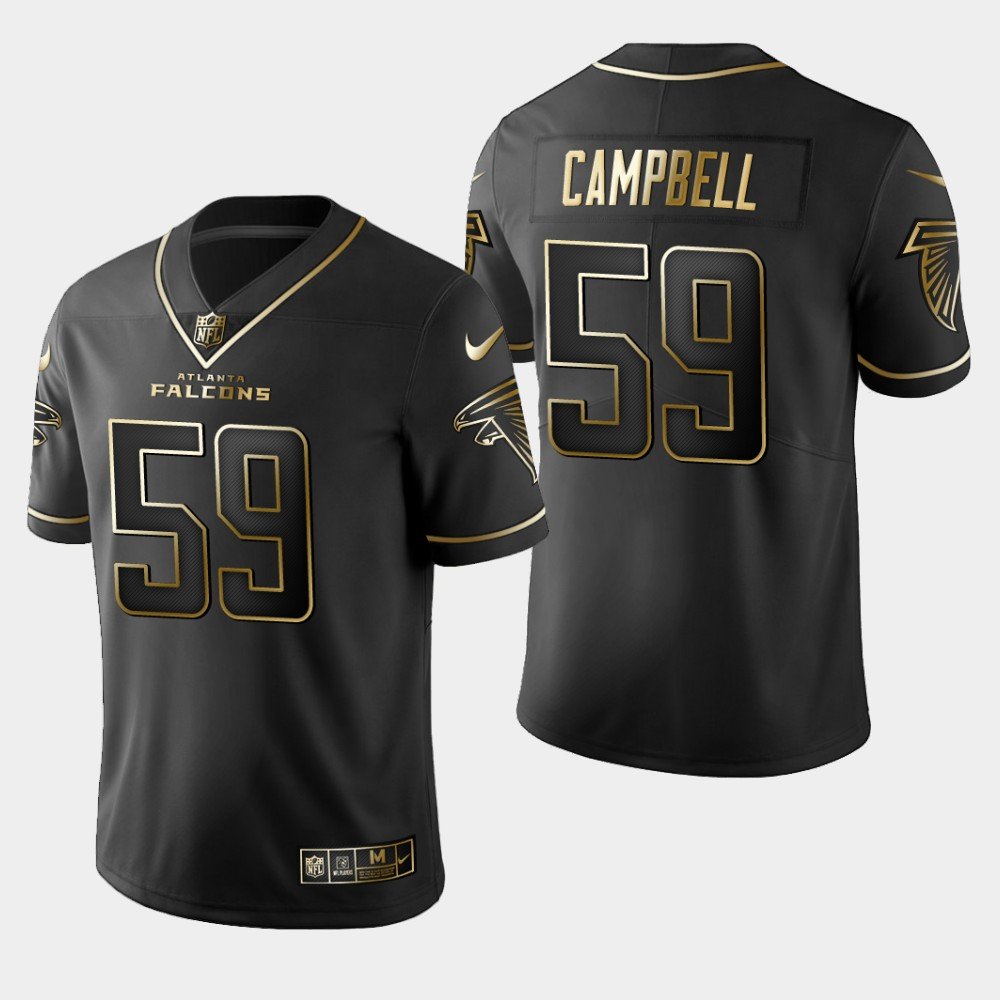Falcons #59 De'Vondre Campbell Golden Edition Jersey - Black