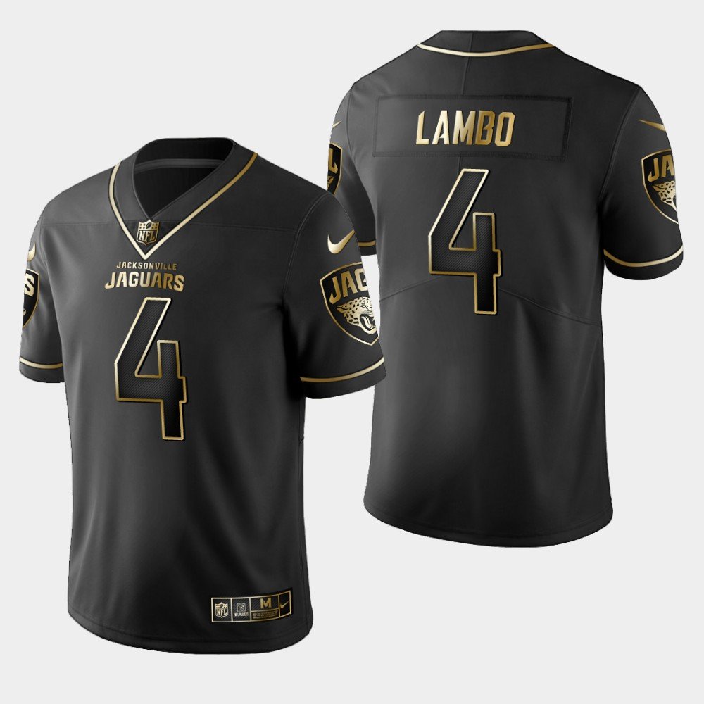Jaguars #4 Josh Lambo Golden Edition Jersey - Black