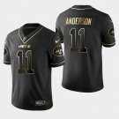 Jets #11 Robby Anderson Golden Edition Jersey - Black
