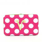 Ladies Initial "V" Polka Dots Thick Flat Wallet MNPC57112(FSLM-V) BS100