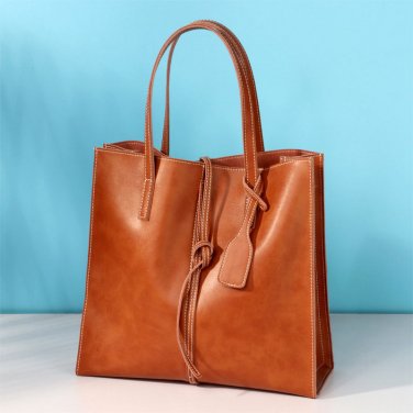 Women's bag shoulder leather shopping bag handbag simple and practical ladies big bag