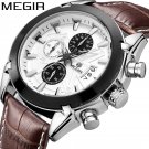 MEGIR Multi-function Men's Watch Casual Fashion Quartz Waterproof Leather Men's Watch