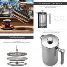 French Press X-Chef Double Filter Stainless Steel Coffee Maker Camping 1.5 Liter