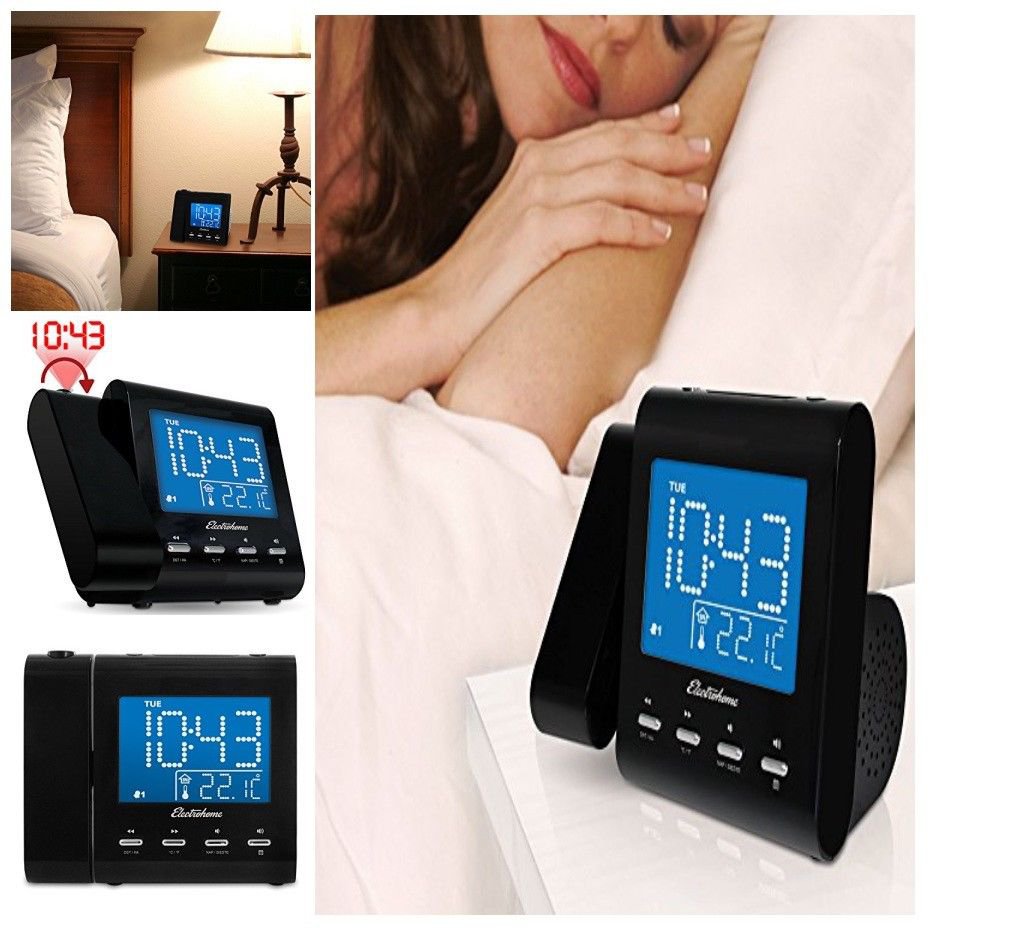 ELEGANT Alarm Projection Clock with Indoor Temperature Radio Usb for Bedrooms