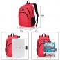 Backpack Kids Sturdy Red Schoolbags Back to School for Boys Girls Soft Polyester