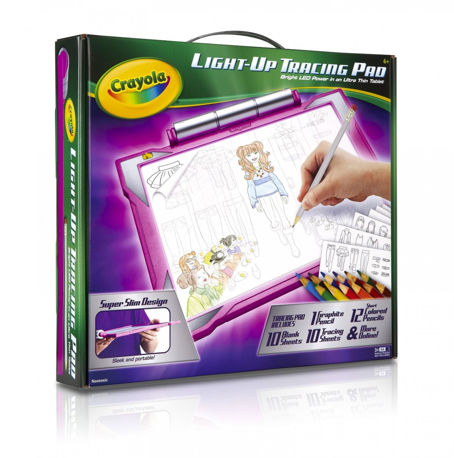 Crayola Light Up Tracing Pad Led Pink nt images Art Kit 12 Pencils