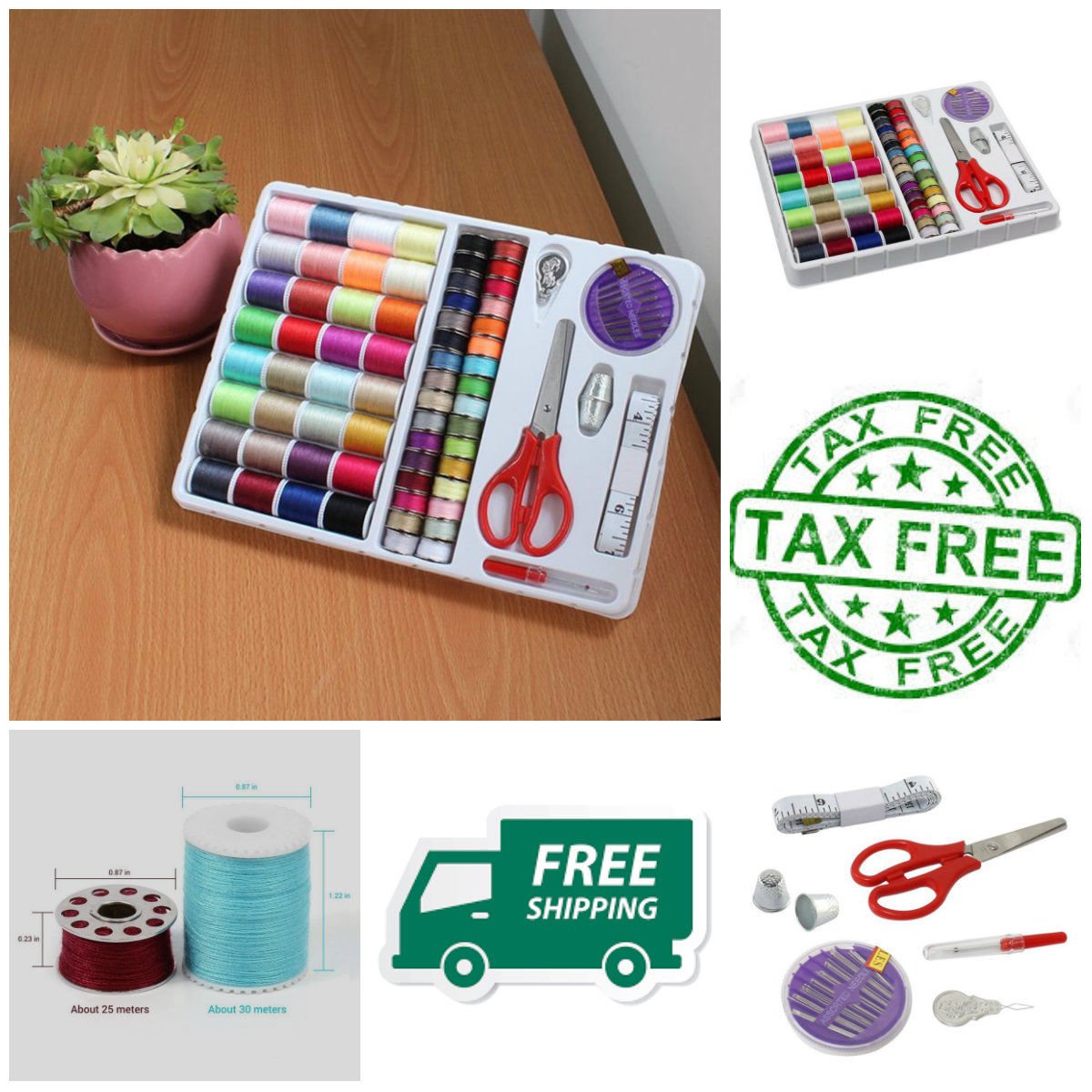 NEW iMAX Sewing Thread y Mixed Colors Sewing Kit For Basic Sewing Machine