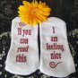 Funny Exclusive Xmas Gift Talking Socks IF YOU CAN READ THIS I'm NAUGHTY or NICE