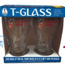 Set of 2 ORIGINAL Russia 2018 Logos World Cup Trophyglass The Soccer's Fan Drink