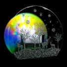 Unique Decor Winter Scene Candle Holder 3 Deer in Forest with Snow Falling Xmas