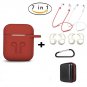 High QUALITY AirPods Case 7 In 1 Accessories Kit Protective Silicone Cover Red