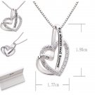 Cubic Zirconia Necklaces For Women Love Heart Silver Jewelry Valentine Gift