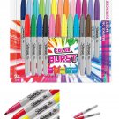Sharpie Electro Pop Permanent Markers Fine Point Assorted Colors 24 Count