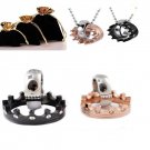 King And Queen Necklace Set For Couples For Him And Her Stainless Steel 2 pcs