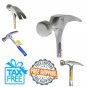 Claw Hammer with Smooth Face & Shock Reduction Gri Estwing E3-16S 16 oz Straight